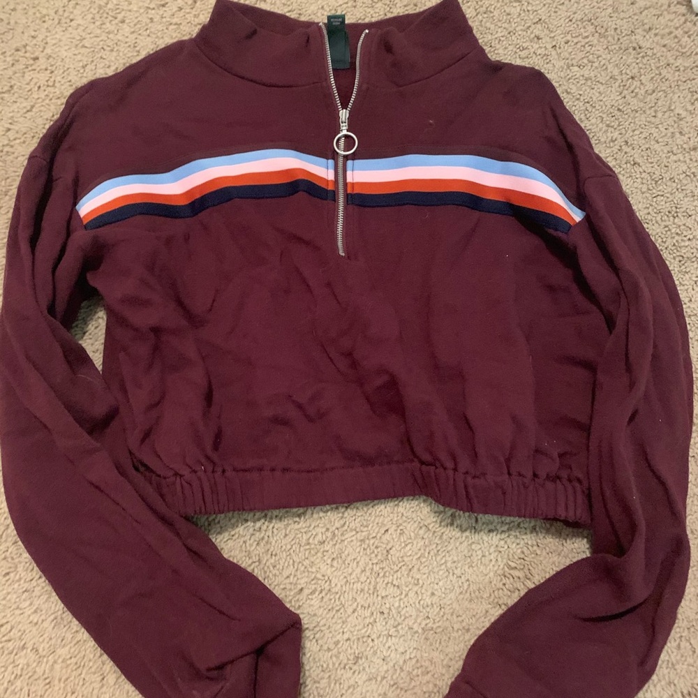 Cropped maroon crop top from target
